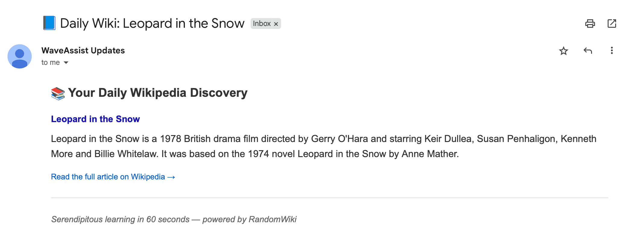 Email notification preview